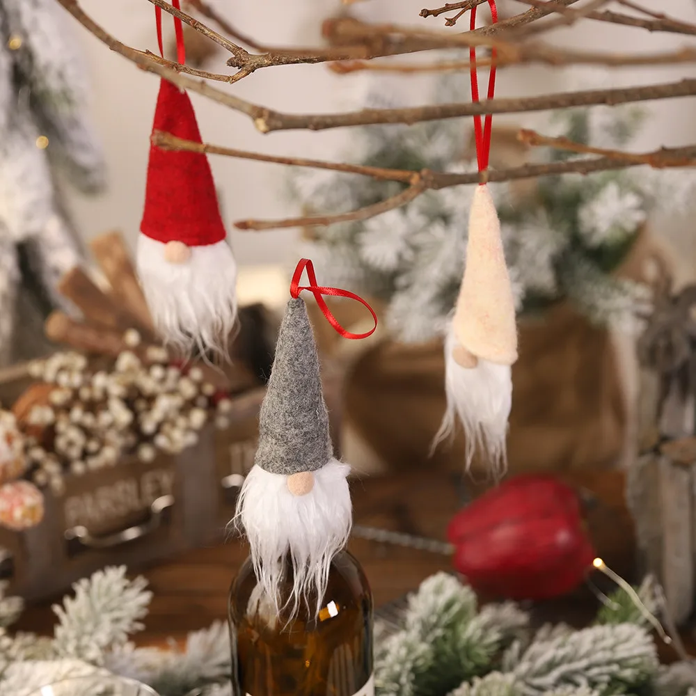 1 шт. новинка 2019 Рождественская Кукла без лица Маленькая подвеска набор винных