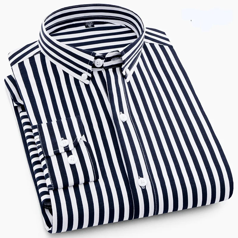 

Striped Business Shirt Men Hot Pop Vogue Dress Men Shirt Long Sleeved Casula Men's Shirts Camisa Masculina