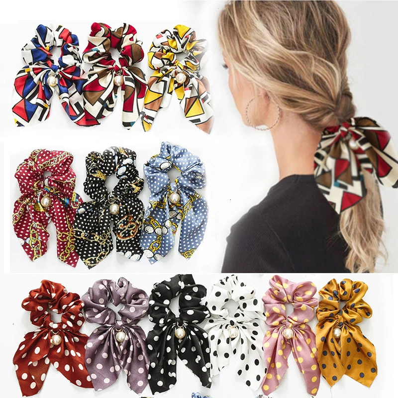 18 стилей с искусственным жемчугом и бантиком резинка для волос аксессуары женщин