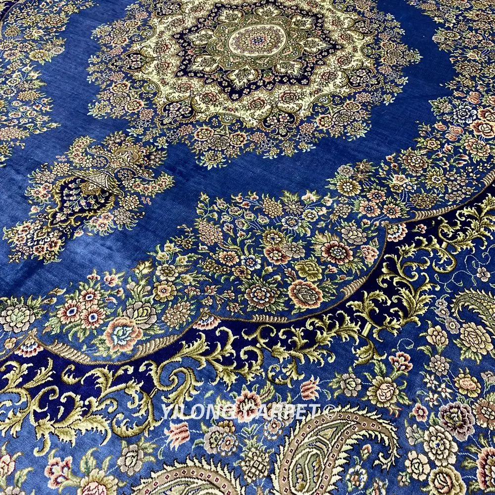 Yilong 8,2 'x11. 2' античный ковер ручной работы, Восточный ковер, темно-синий турецкий ковер(SL194A