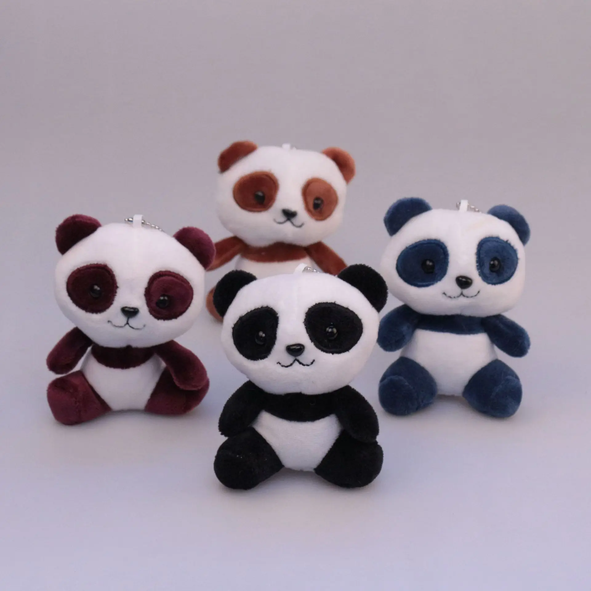 

4 colors 12cm cute little raccoon panda plush toy doll pendant key pendant gift J0616