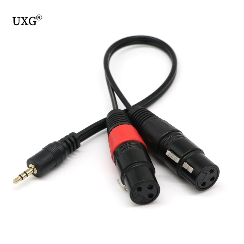 Кабели Новые горячие 3pin 2 XLR для женщин 3 5 мм 1/8 ''trs RCA штекер стерео аудио кабель