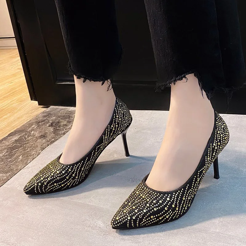 

Female High Quality Footwear New Party Dress Shoe Elegant New High Heels Women Fashion Office Shoes Slip On Pointed Toe