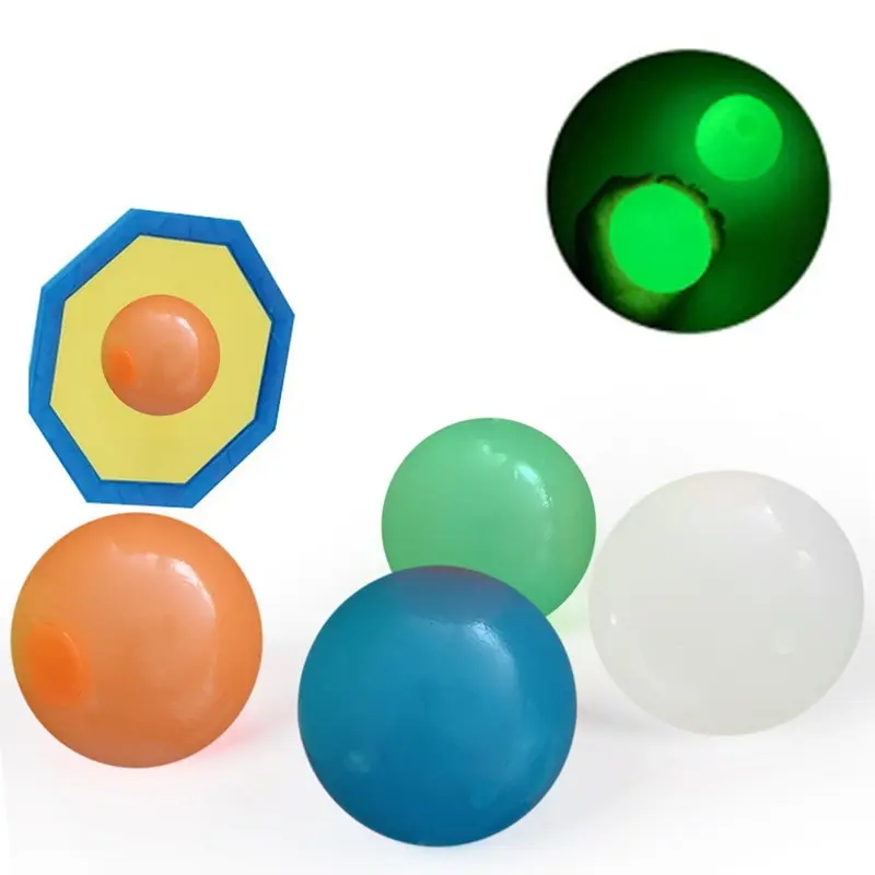 

Stick Wall Ball Catch Throw Glow In The Dark Toys for Children Mini Luminous Stick Juggle Jump Wall Ball Games Sticky Squash