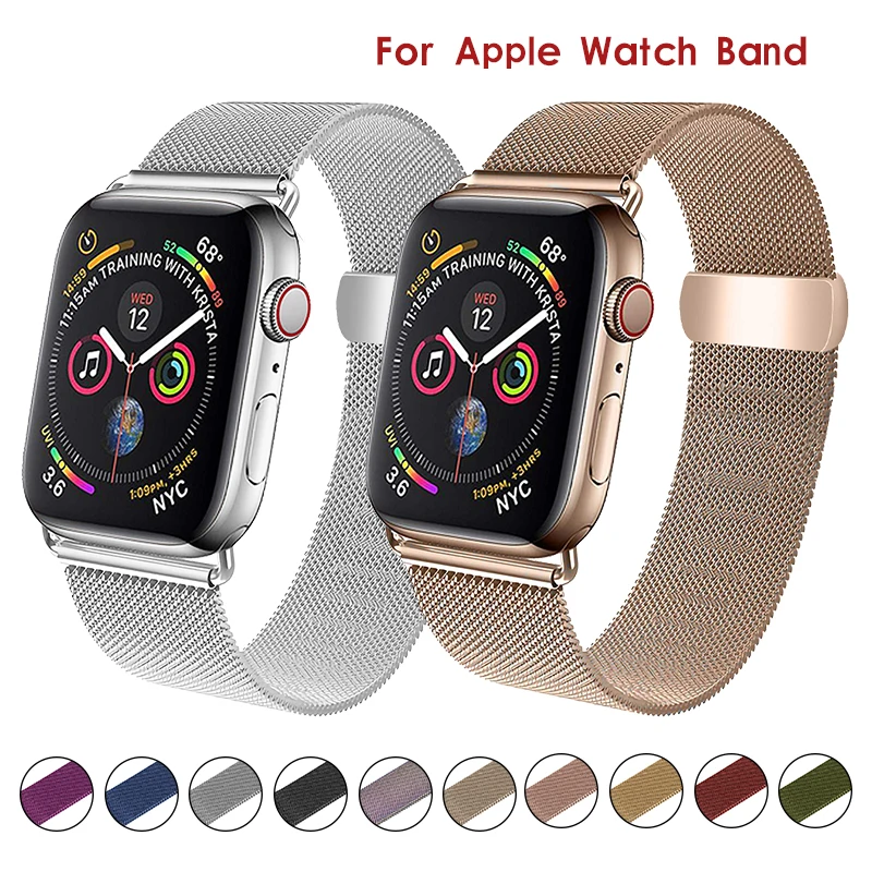 Сетчатый ремешок Joyozy для часов Apple watch 38 мм/40 мм/42 мм/44 мм из нержавеющей стали