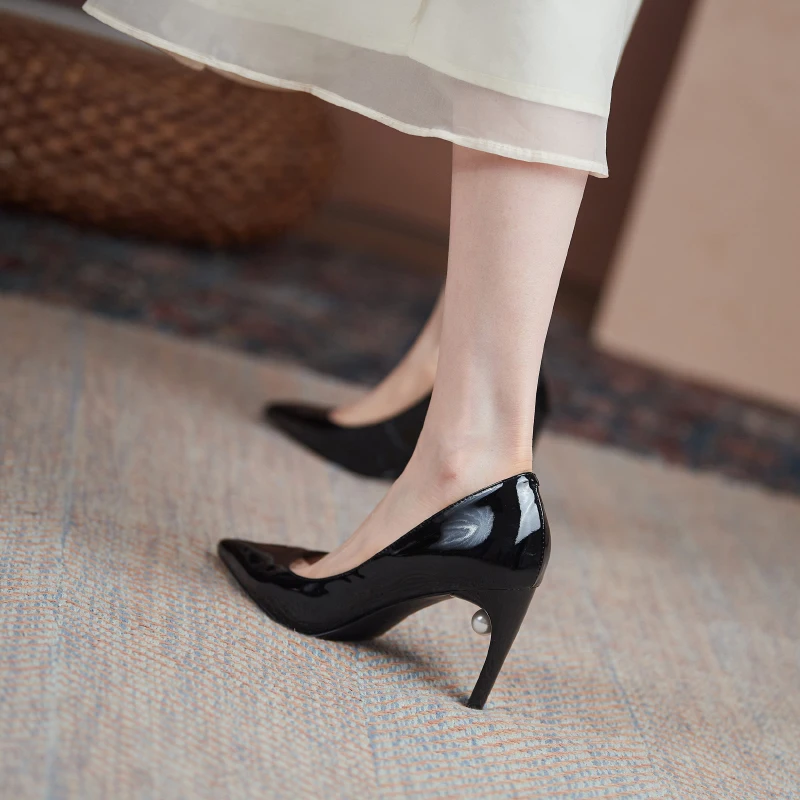 

GD-time туфли-лодочки из натуральной кожи на шпильке, Классические пикантные высокие тонкие женские сандалии телесного цвета