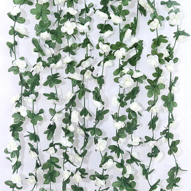 

2.5M Artificial rose flowers rattan autumn Small Peony String decor silk fake garland for wedding home hotel Garden Decoration