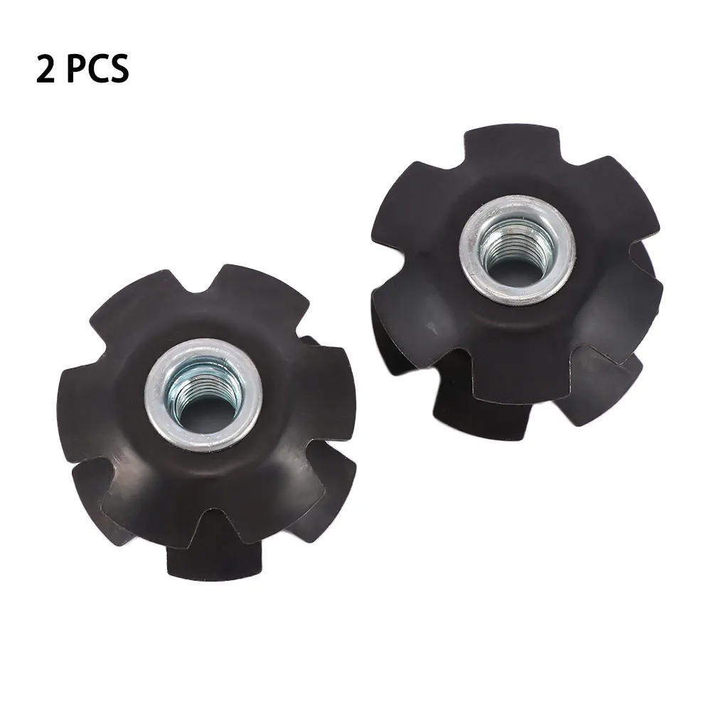 2pc Durable Steer tubes 28.6mm Ahead MTB Fangled Nut Front Fork Mount Core Fastening Bolts Bike Headset Star Nuts