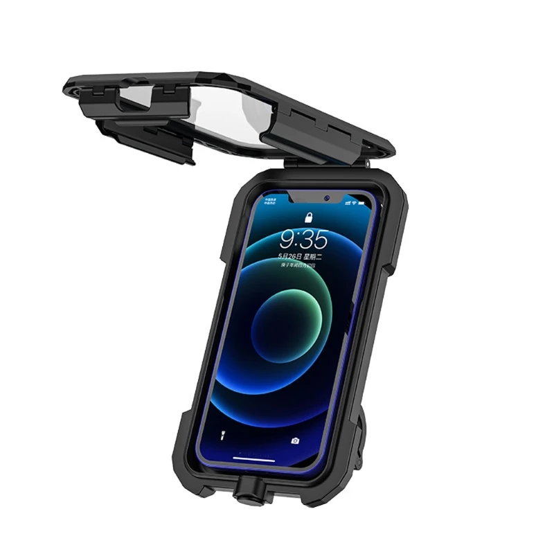 

Waterproof 12V Motorcycle Wireless Charger 15W Qi/ Type C PD Fast Charge Phone Mount Holder Box for 3 to 6.8" Cellphone