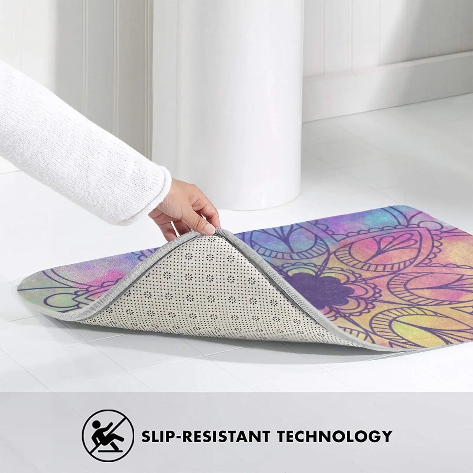 

Watercolor Colorful Mandala Carpet Mat Rug Cushion Soft Watercolor Mandala Yogi Buddhism Peace Relax Om Colors