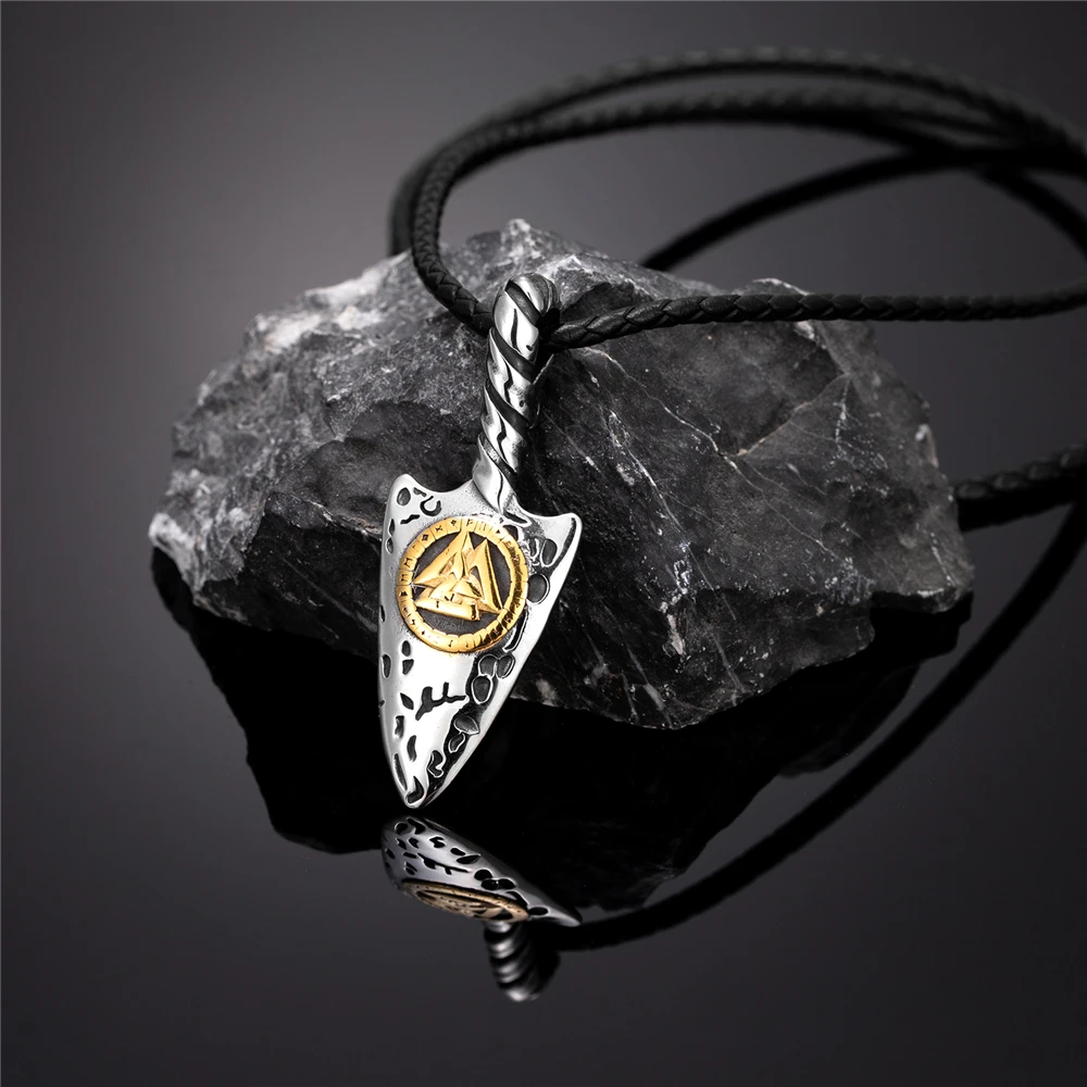 Панк Викинги руны копье подвеска-кинжал микс золото скандинавские славянские