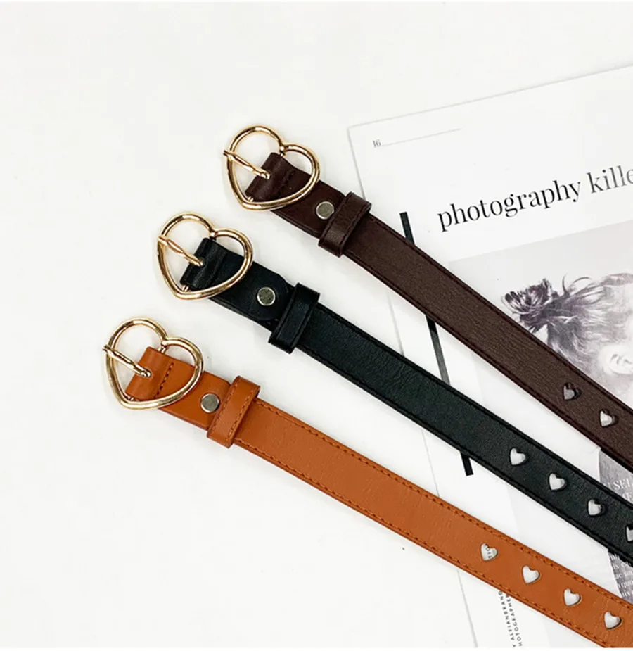 Ремень с пряжкой Женский Модный Повседневный Ретро пояс сердечком аксессуар для