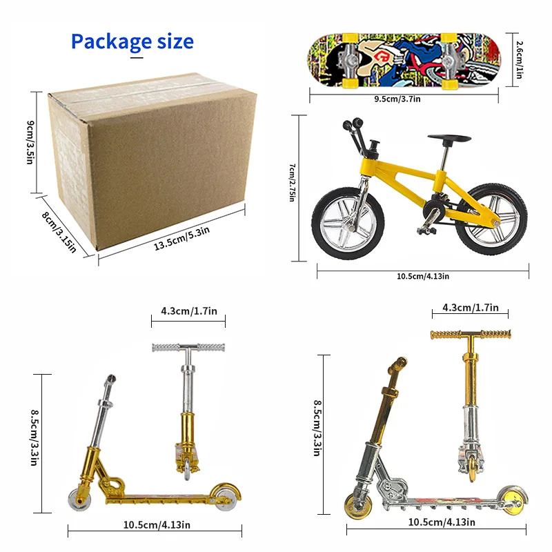 

Kids Mini Fingerboard Bike Toys Set Finger Skateboard Scooter Bmx Bike Toy For Children Skate Boards Scooter Miniature Bicycle