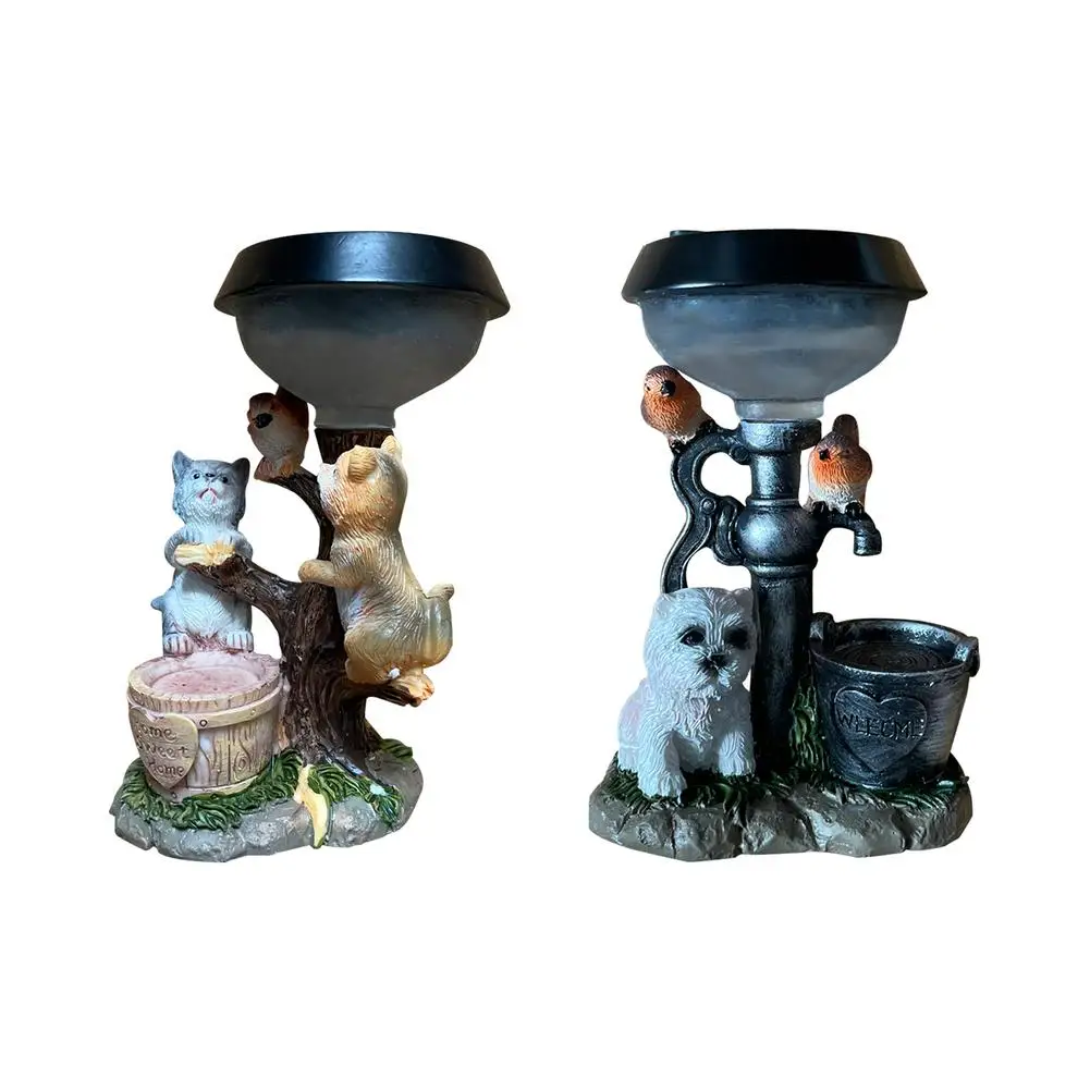 

Solar Animal Sculpture Night Light Puppy Cat Dog Waterproof Statue Garden Decor Sculpture Ornaments