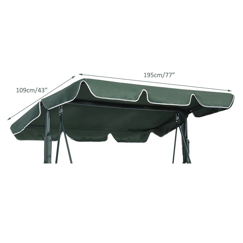 Summer Waterproof Top Cover Canopy Replacement for Garden Courtyard Outdoor Swing Chair Hammock Canopy Swing Chair Awning