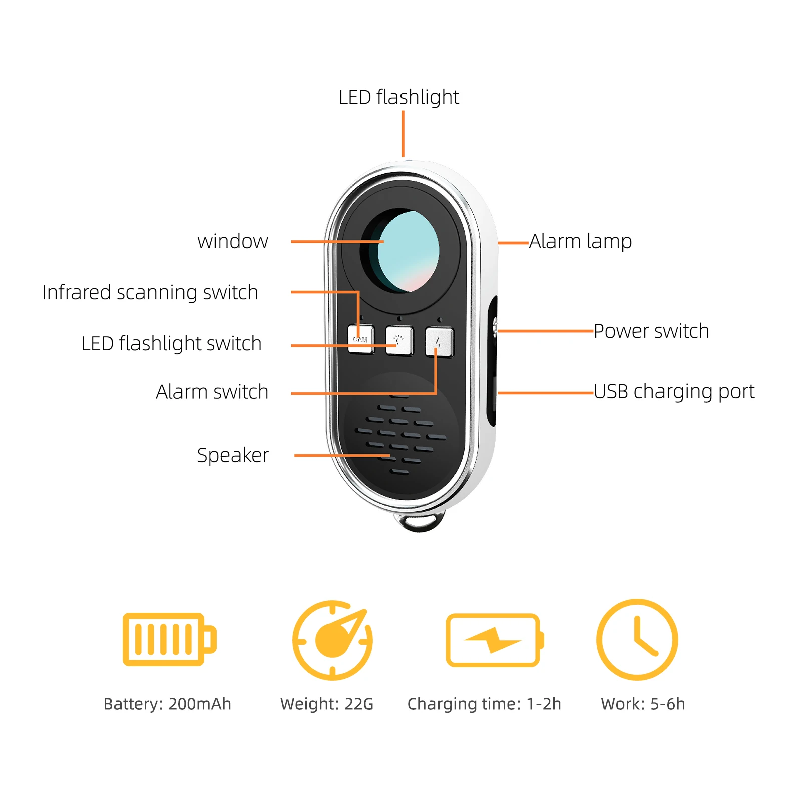 anti spy camera detector rf signal infrared hidden camera lens finder hotel anti sneak shooting anti eavesdropping bug led light free global shipping