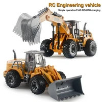 rc excavator 2 4ghz 132 rc engineering car remote control excavator construction vehicle rtr model toys for kids christmas gift