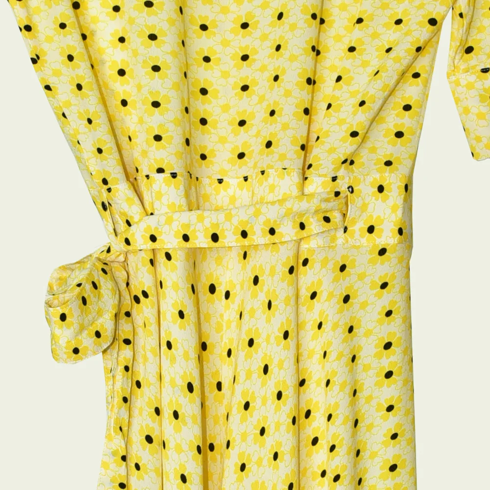 

Brand Fashion Women High Luxury Summer Elegant Floral Print Double Crepe Wrap Midi Dress