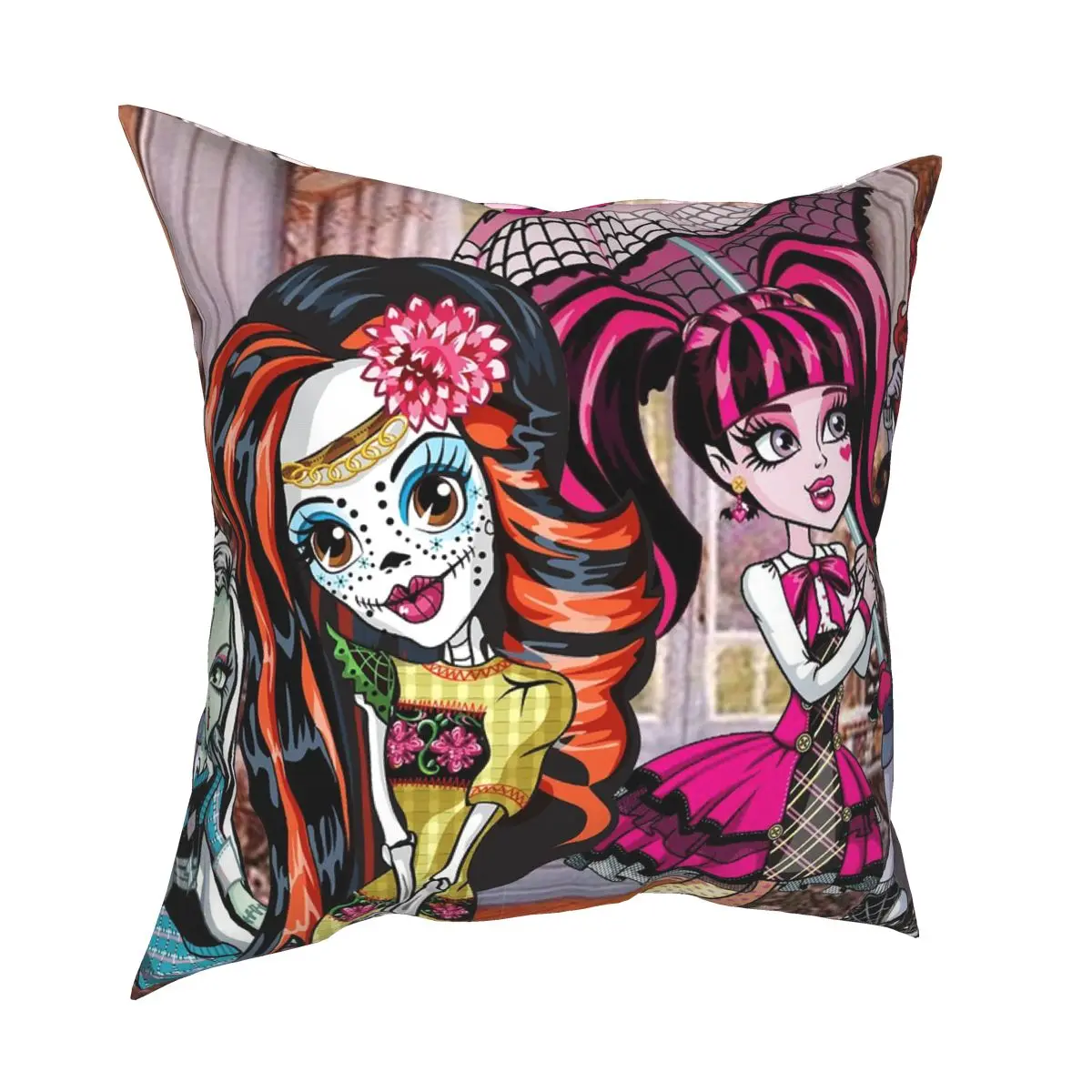 Хэллоуин Draculaura Monster High Подушка Чехол Печатный чехол для подушки из полиэстера