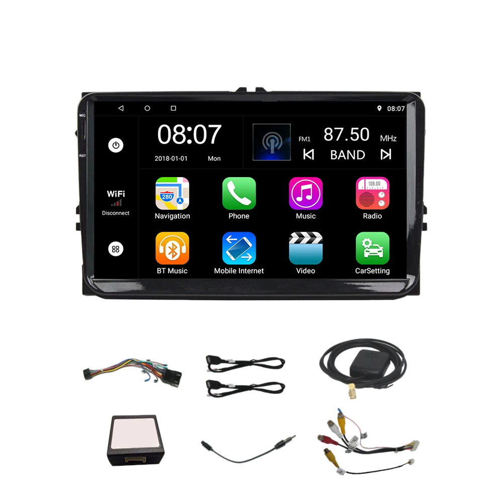9 дюймов Android 8 0 двойное 2Din автомобильное радио Gps авто 2 Din для Volkswagen/Passat/Golf/Skoda/Seat Wifi