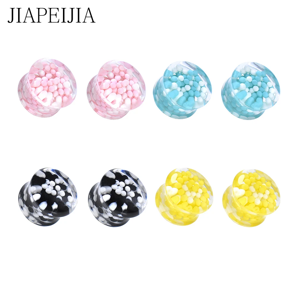 

8-30mm Colorful Cute Ball Acrylic Ear Gauges Plugs Tunnels Stretching Expander Piercing Earring