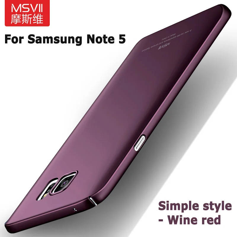 Simple Wine red Для samsung Galaxy Note 5 Чехол Msvii Тонкий матовый чехол для samsung Note 5 Жесткий Чехол для samsung Galaxy Note5 чехол s - Цвет: Simple Wine red