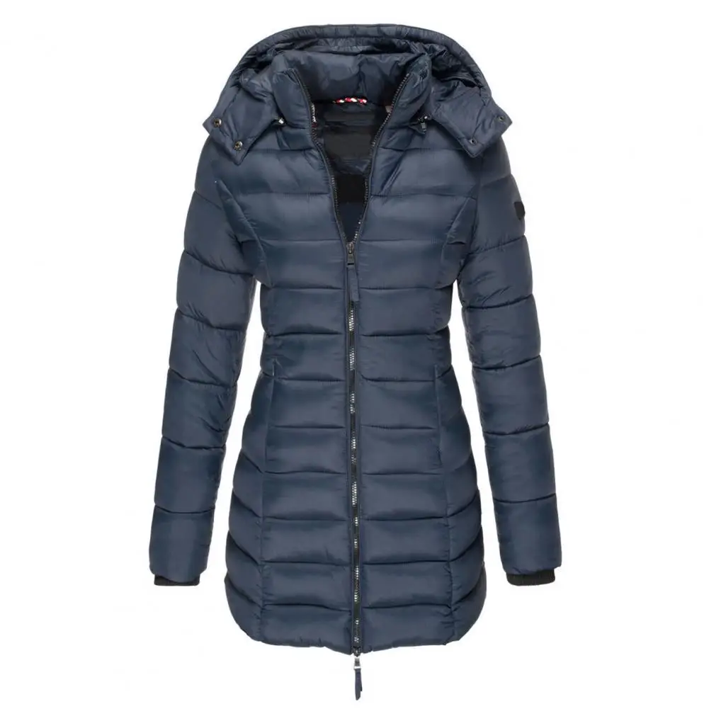 2021 Stylish Female Jacket Korean Style Slim Warm Pockets Hoodie  Winter Jacket Outwear