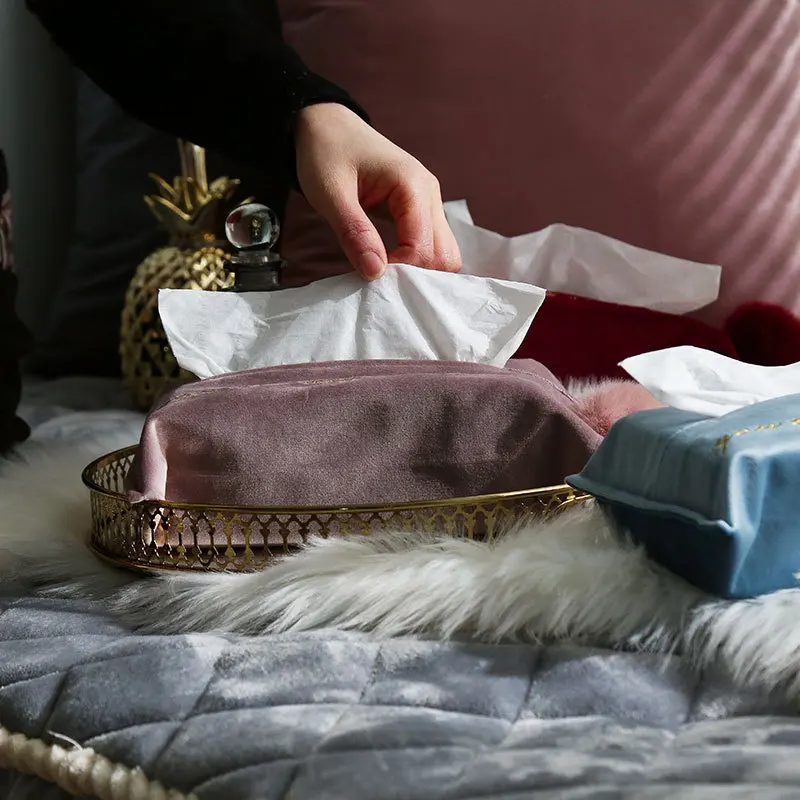 1 шт. бархатный ящик для хранения с скандинавской вышивкой Чехол автомобильного