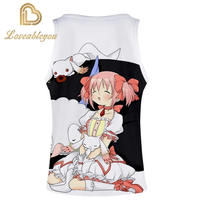 Топы на бретельках Puella Magi Madoka Magica летний 3d жилет унисекс облегающие футболки без