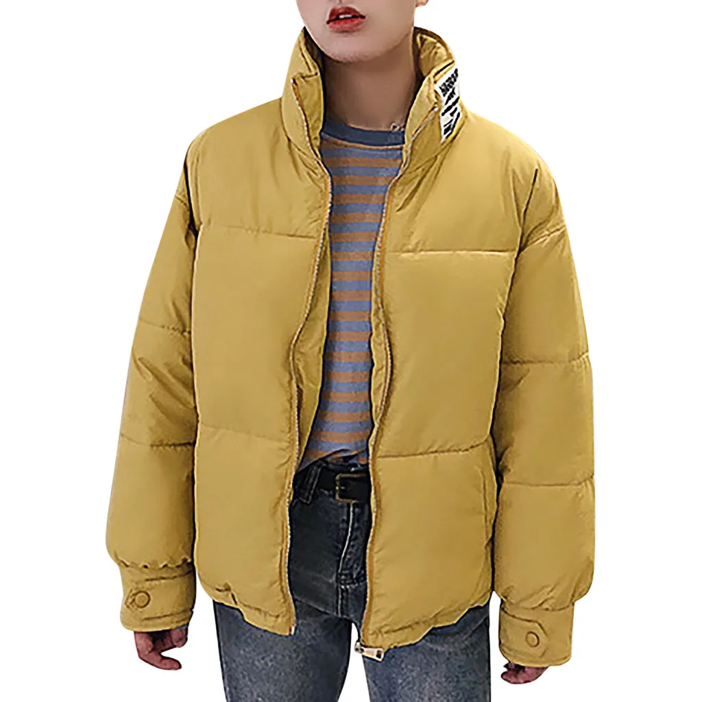 Женские зимние парки 2019 модные толстые теплые длинные рукава блузка со стоячим