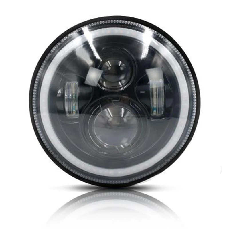 

1PC 7 Inch Round LED Light Headlights Hi/Lo Beam Angle Eyes For Wrangler JK LJ TJ