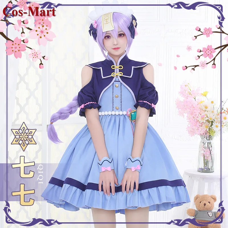 

Hot Game Genshin Impact Qiqi Cosplay Costume Sweet Cute Maid Uniform Full Set Female Activity Party Role Play Clothing S-XL New