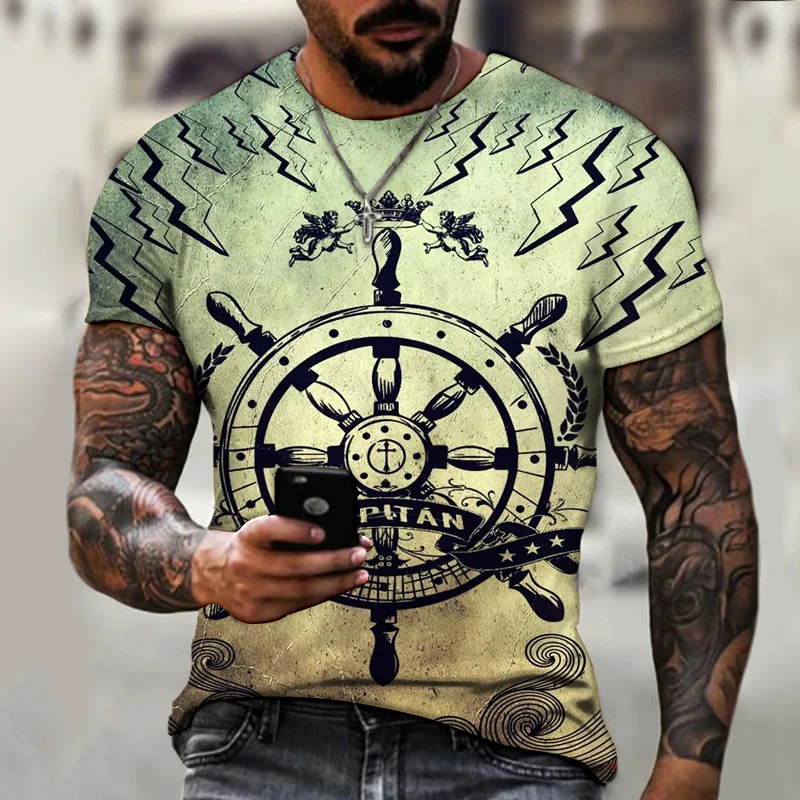 

Men's Fashion Summer 3D Printing Compass T-shirt Hip Hop Style Large Size T-shirt Cross Style Short Sleeve Clothing XXS-6XL