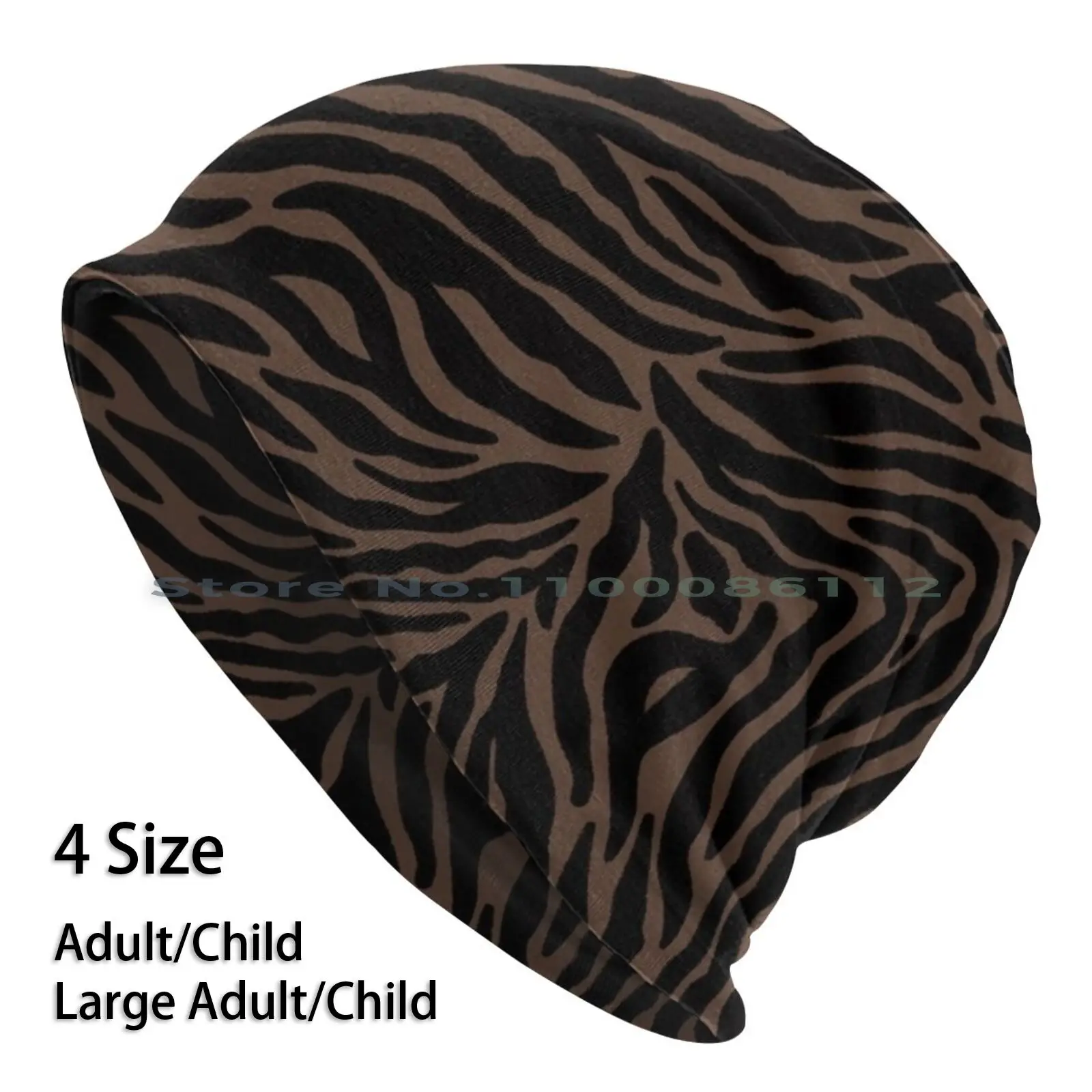 

Tiger Black Brown Stripe Design Beanies Knit Hat Plain Tiger Pattern Texture Siberian Tiger Bengal Tiger Cute Tiger Tigatiga