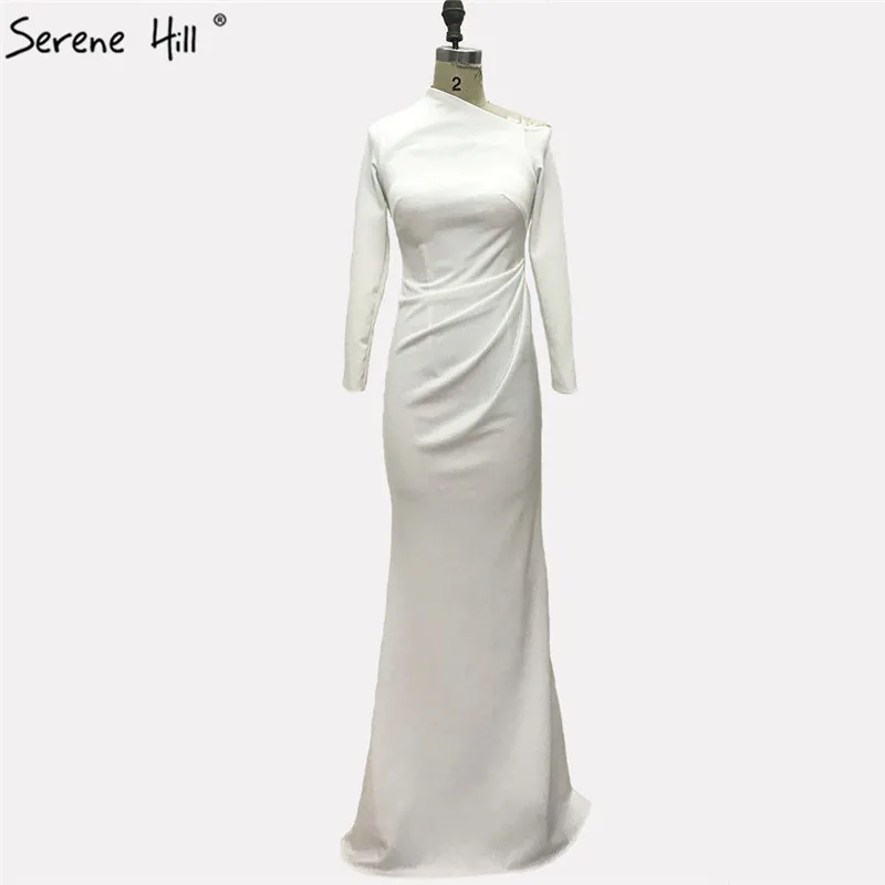 Белые атласные Простые платья с длинными рукавами для выпускного вечера 2021