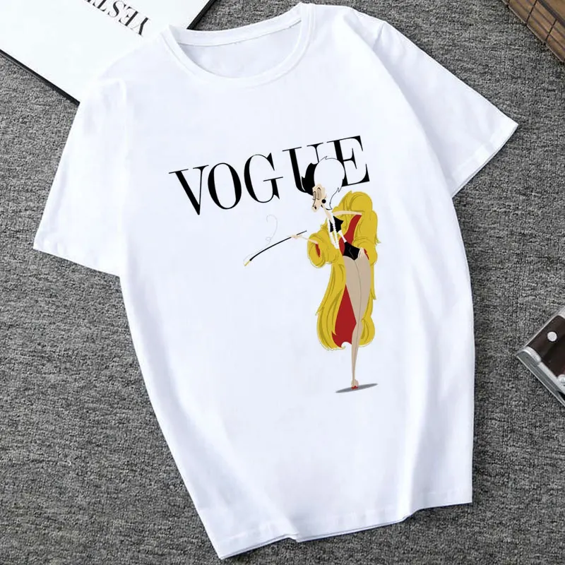 Женская модная футболка VOGUE Lady с буквенным принтом летний Harajuku короткий рукав