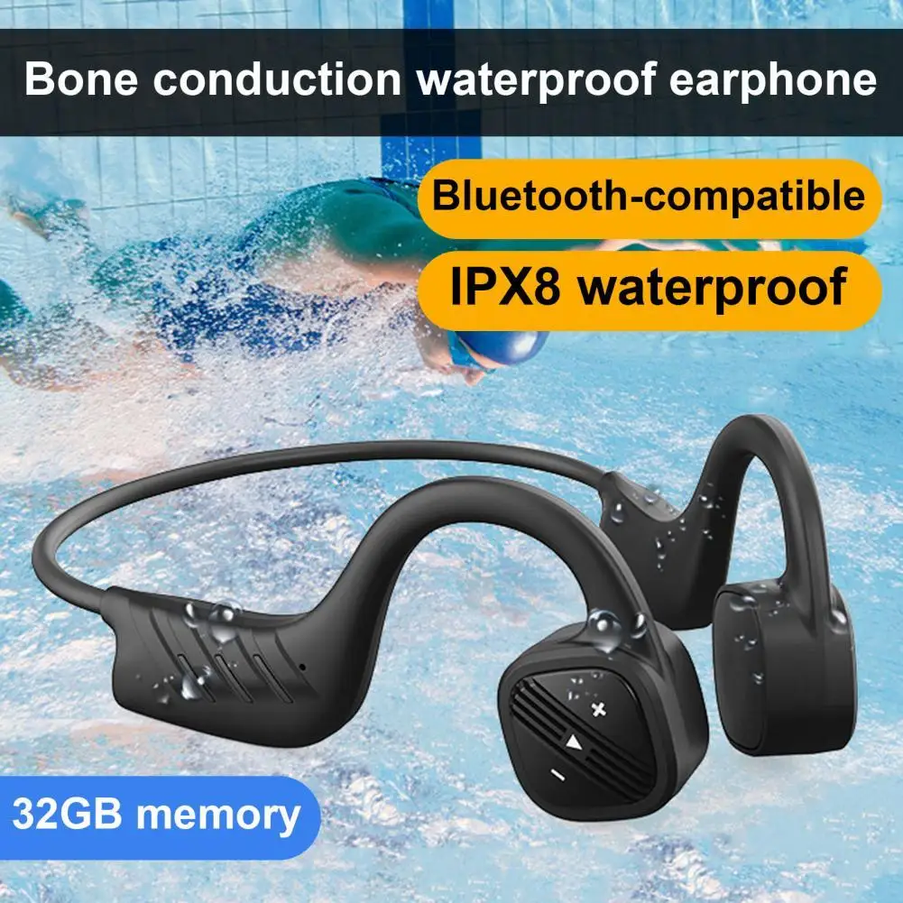 

Беспроводные наушники B21, IPX8, Bluetooth-совместимые наушники 5,0 костной проводимости, 32 ГБ, MP3 музыкальный плеер для плавания