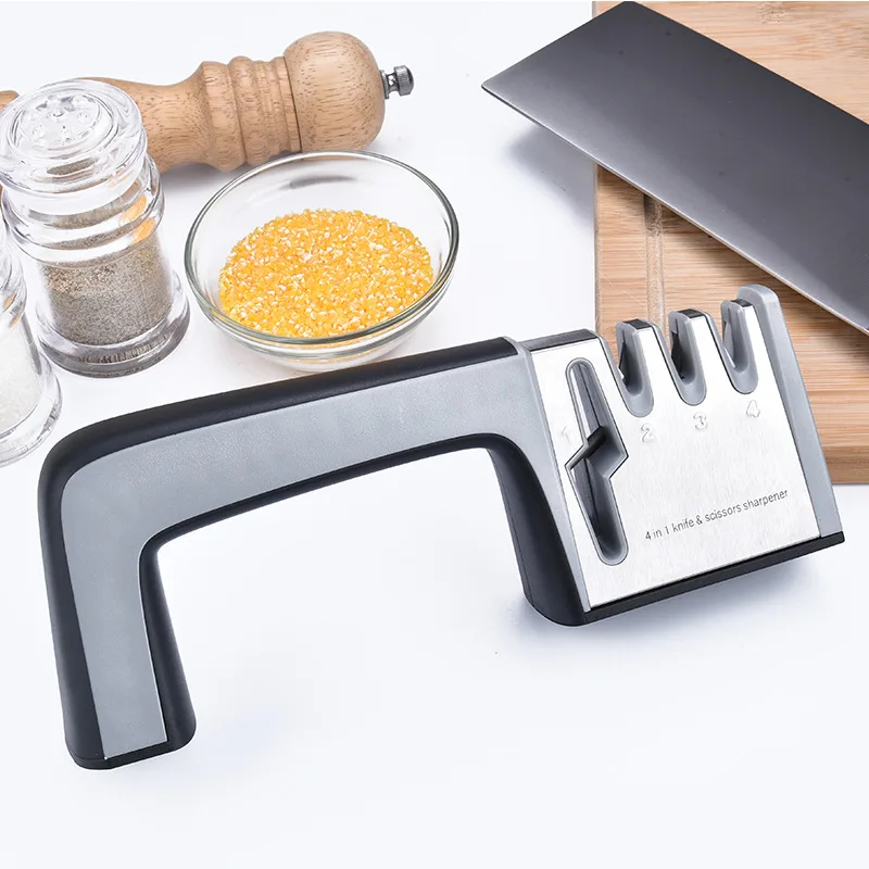 

Multifunction Knife Sharpener 4 in 1 Diamond Coated Fine Rod Knife Shears and Scissors Professional Kitchen Sharpening Stone