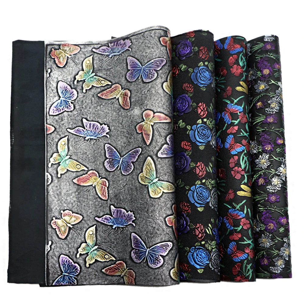 David accessories 50*60 см цветок Бабочка тиснение текстура искусственная кожа Виниловая