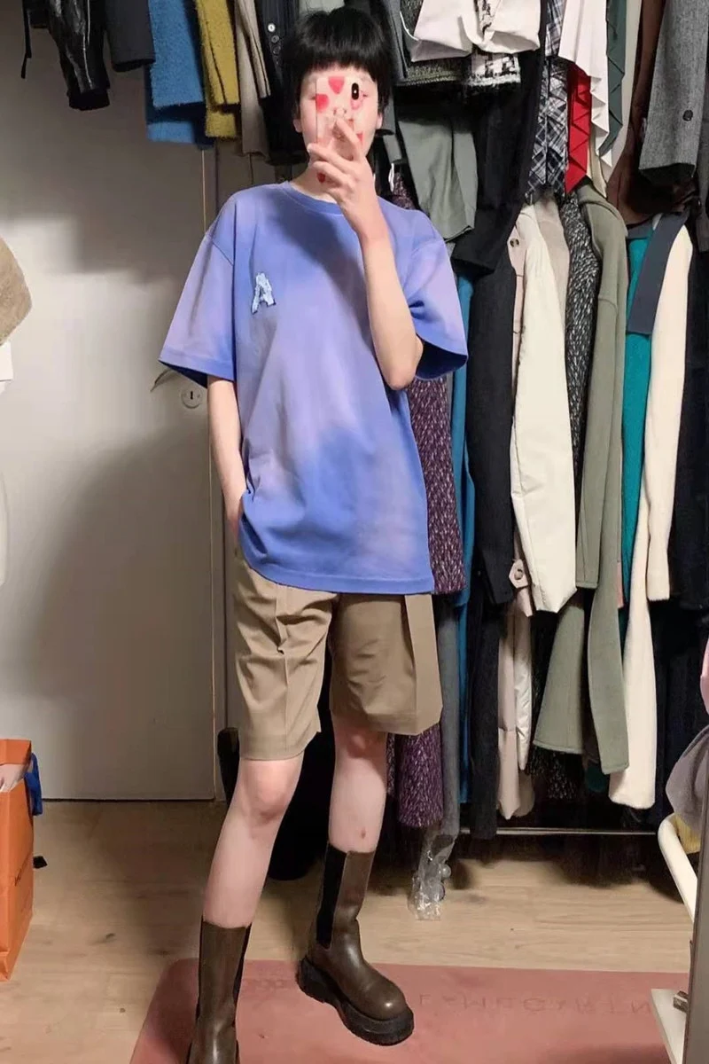 

Футболка мужская трапециевидная с вышивкой, коротким рукавом и аппликацией