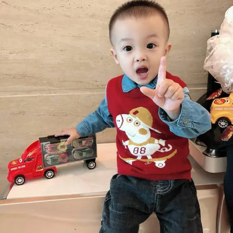 

Children toy car Large Tractor Truck Kids gift Toy Truck Engineering Tractors Transport Truck Storage Portable Car Model Toy kit