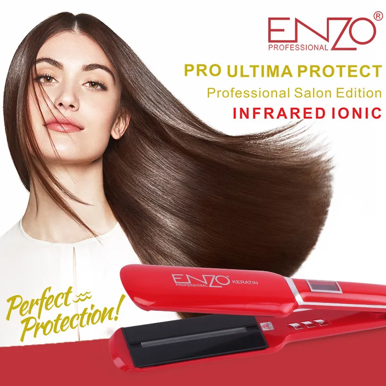 

Hair Straightener Ceramic Barber Shop Salon Red Leather Box Packaging Inward Roll Hair Curler Straight Dual-Purpose