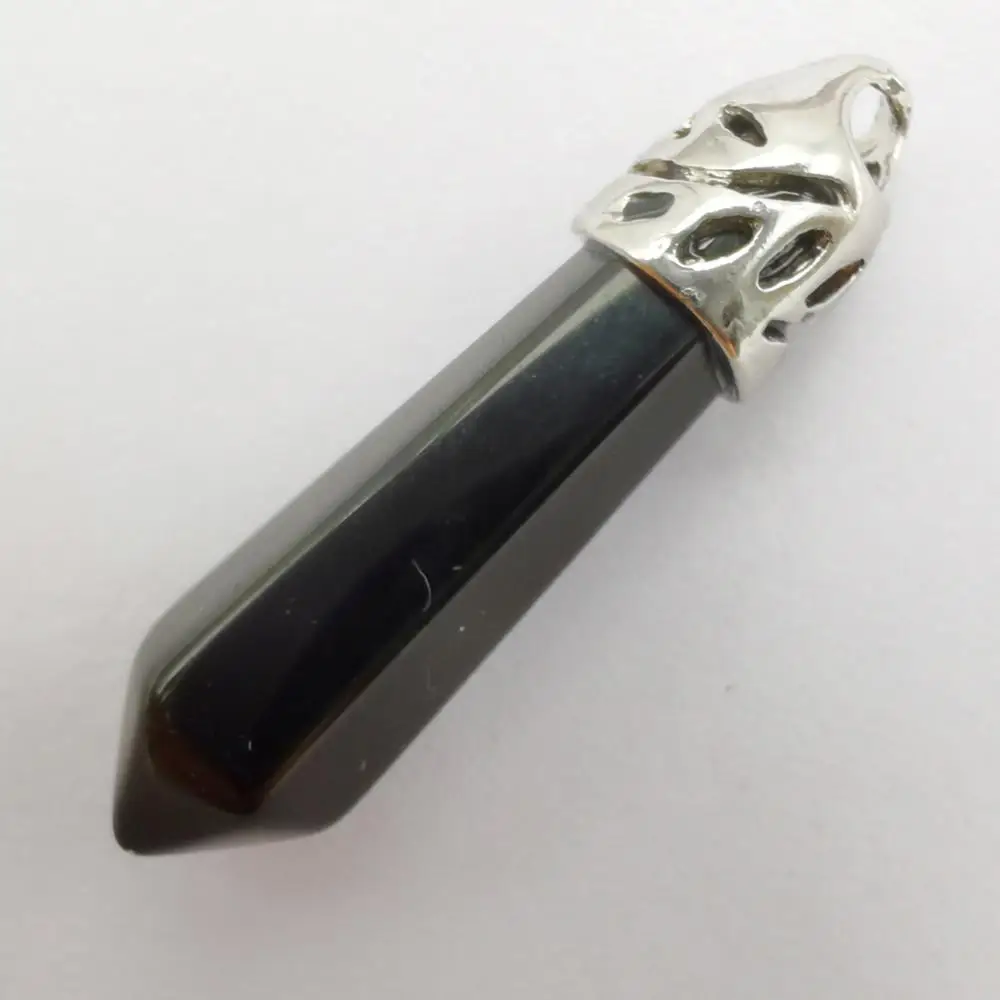 Подвеска в виде столба с черным драгоценным камнем 8x38 мм ювелирные изделия для