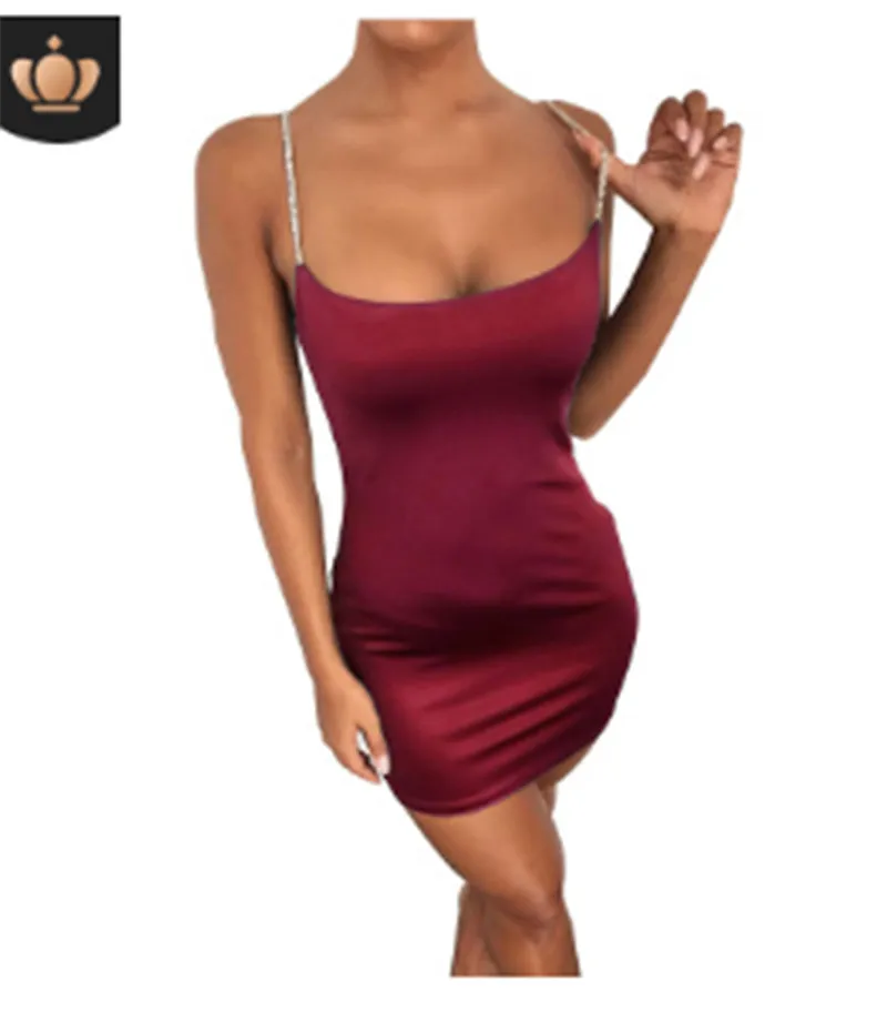 

Женское мини-платье на бретелях винно-красного цвета с низким вырезом Sikl, вечерние кое вечернее сексуальное элегантное женское платье, нови...