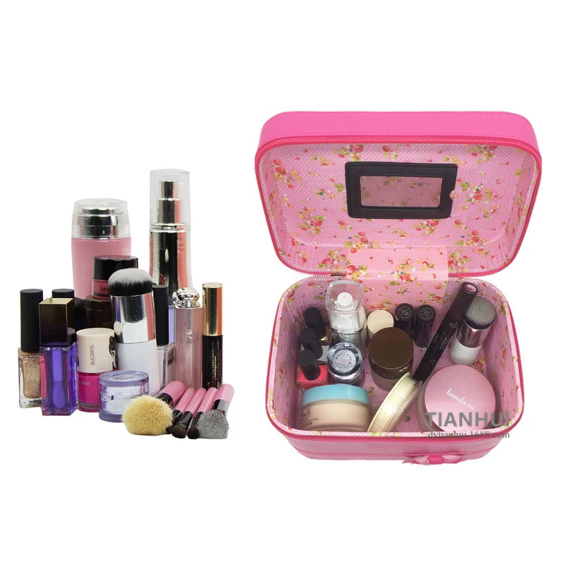 

High Quality Cosmetic Bag Women Noble Crown Large Capacity Professional Makeup Organizer Portable Brush Storage Case Box TH001