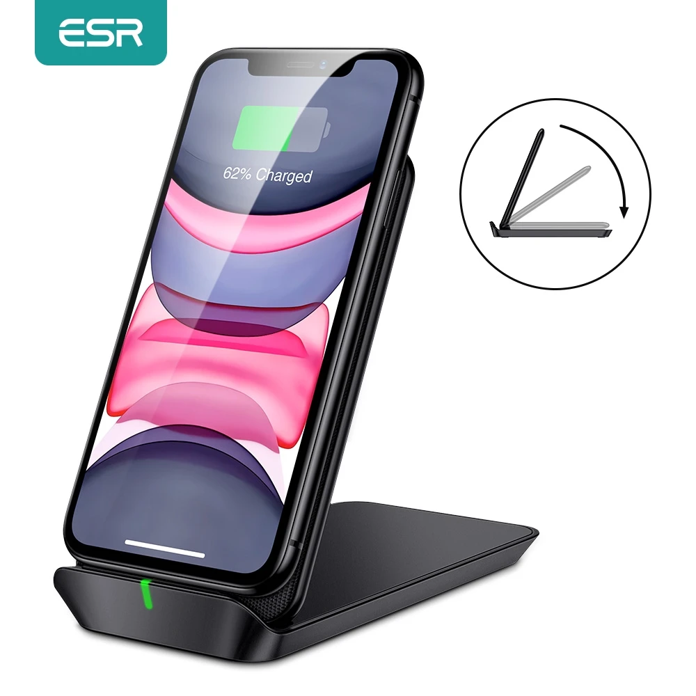 Беспроводное зарядное устройство ESR 10 Вт для iPhone 11 Pro/Samsung Note10/S20/10 | Мобильные