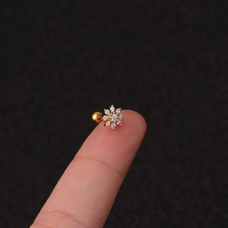 Серьга-гвоздик Sellsets из нержавеющей стали с фианитом 1 шт. 2x6x3 мм 16 г | Украшения и