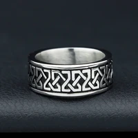trendy punk retro personality jewelry geometric ring kyle titanium steel casting carved ring fashion vintage viking ring