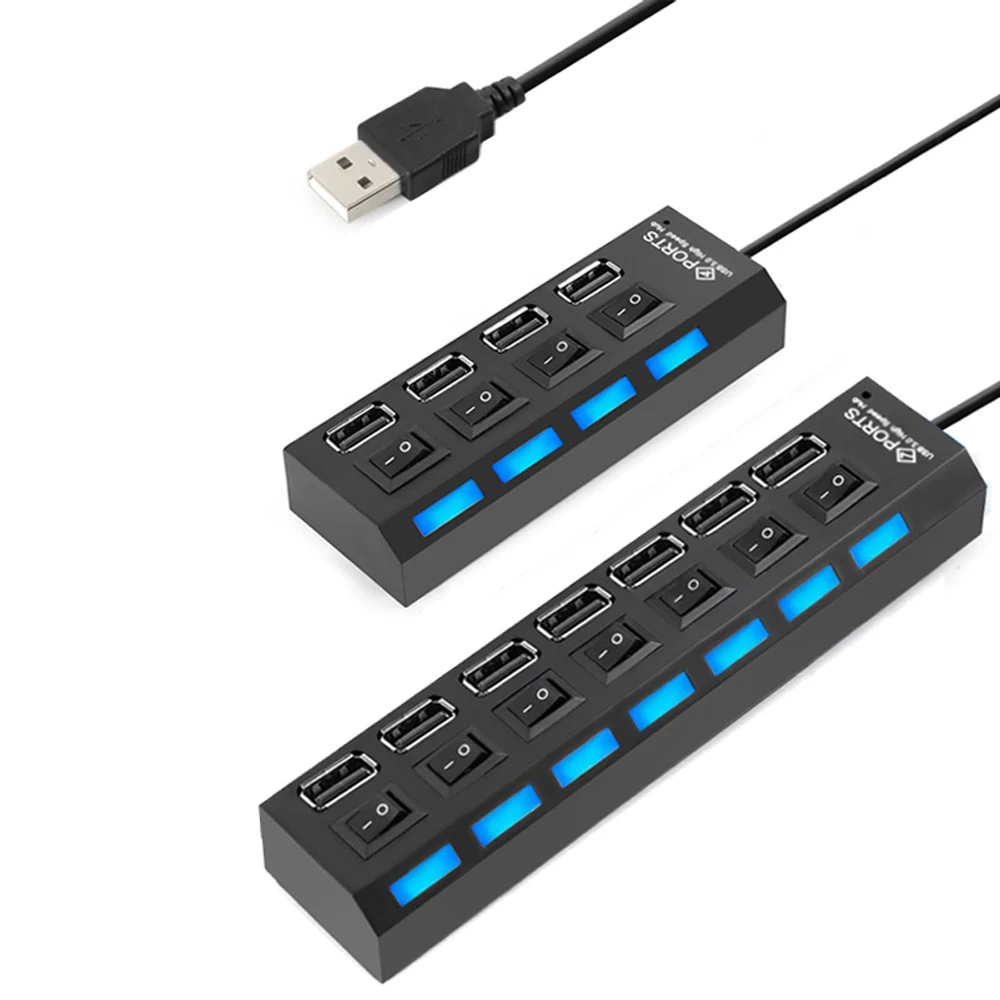 4/7 Порты USB 2 0 док станция разветвитель с включения/выключения Поддержка Мощность