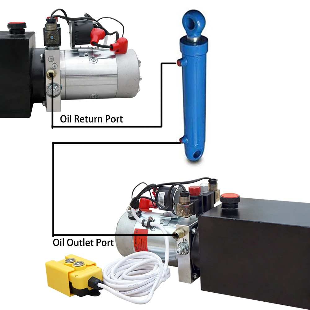 Гидравлический насос двойного действия 4 л 12 В для самосвала прицепа подъема